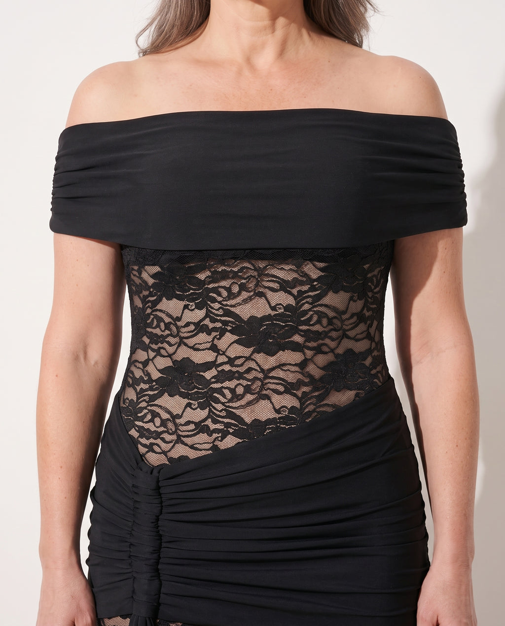 Genevieve | Women's Lace Cocktail Dresses Off Shoulder Mini — detail