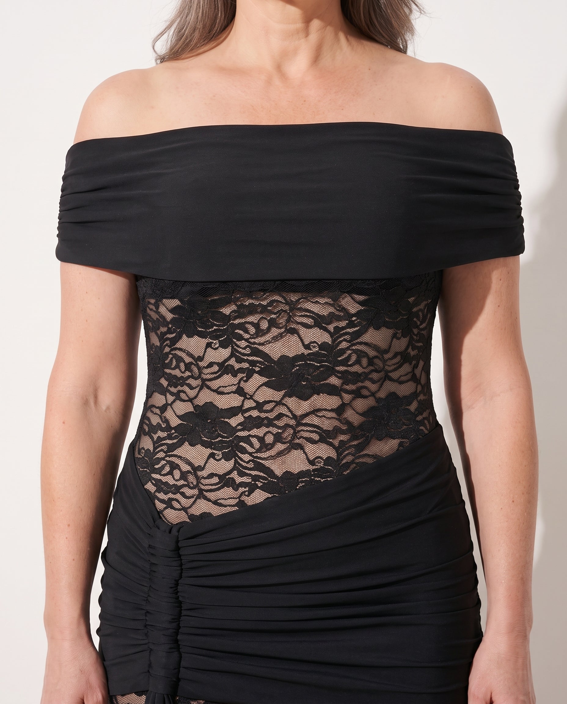 Genevieve | Women's Lace Cocktail Dresses Off Shoulder Mini — detail