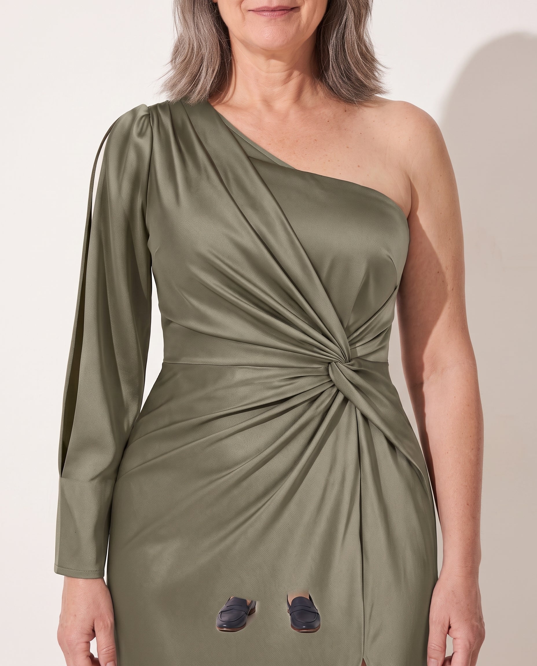 Georgiana | One-Shoulder Evening Maxi Dresses — detail