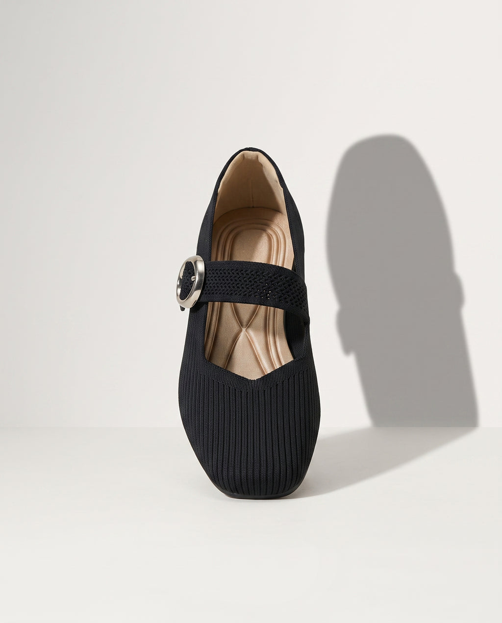 Berenice | Womens Square Toe Knit Mary Jane Buckle Boots — detail