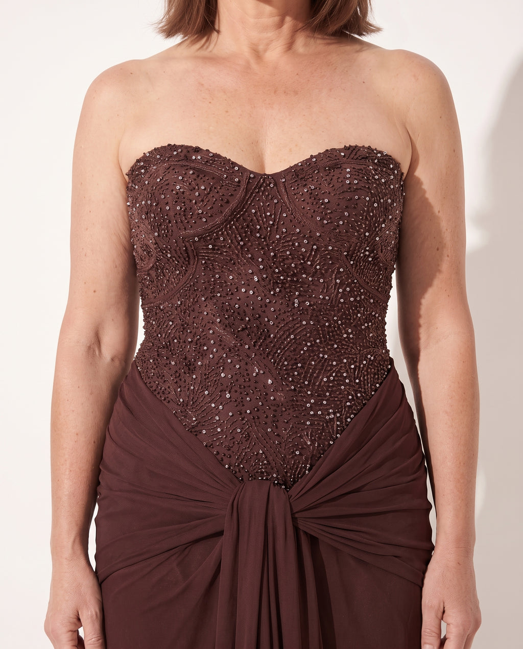 Manon | Embellished Strapless Evening Maxi Dresses — detail