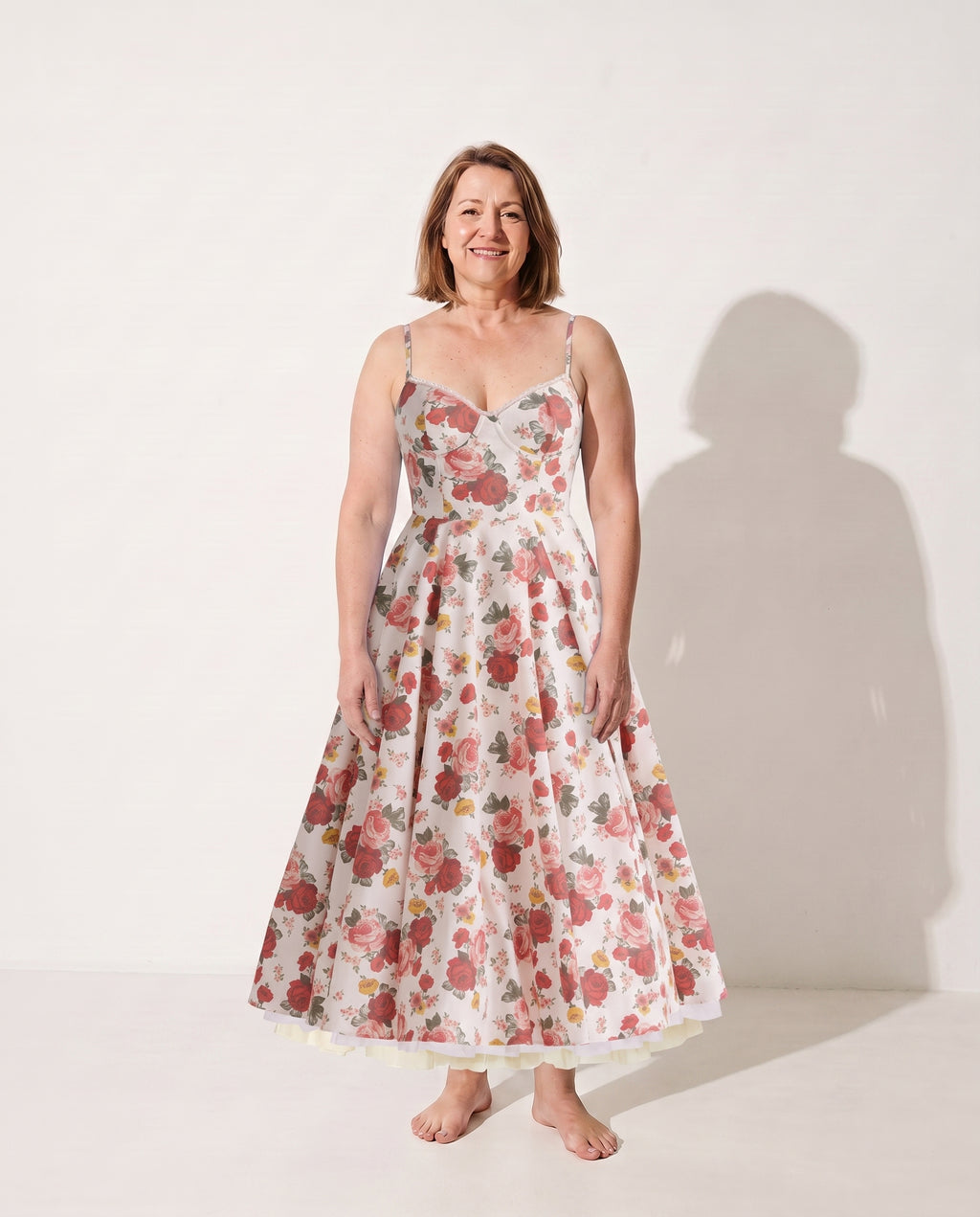 Katarina | Forever Unique Dresses Corset Midi Wedding Guest — Floral