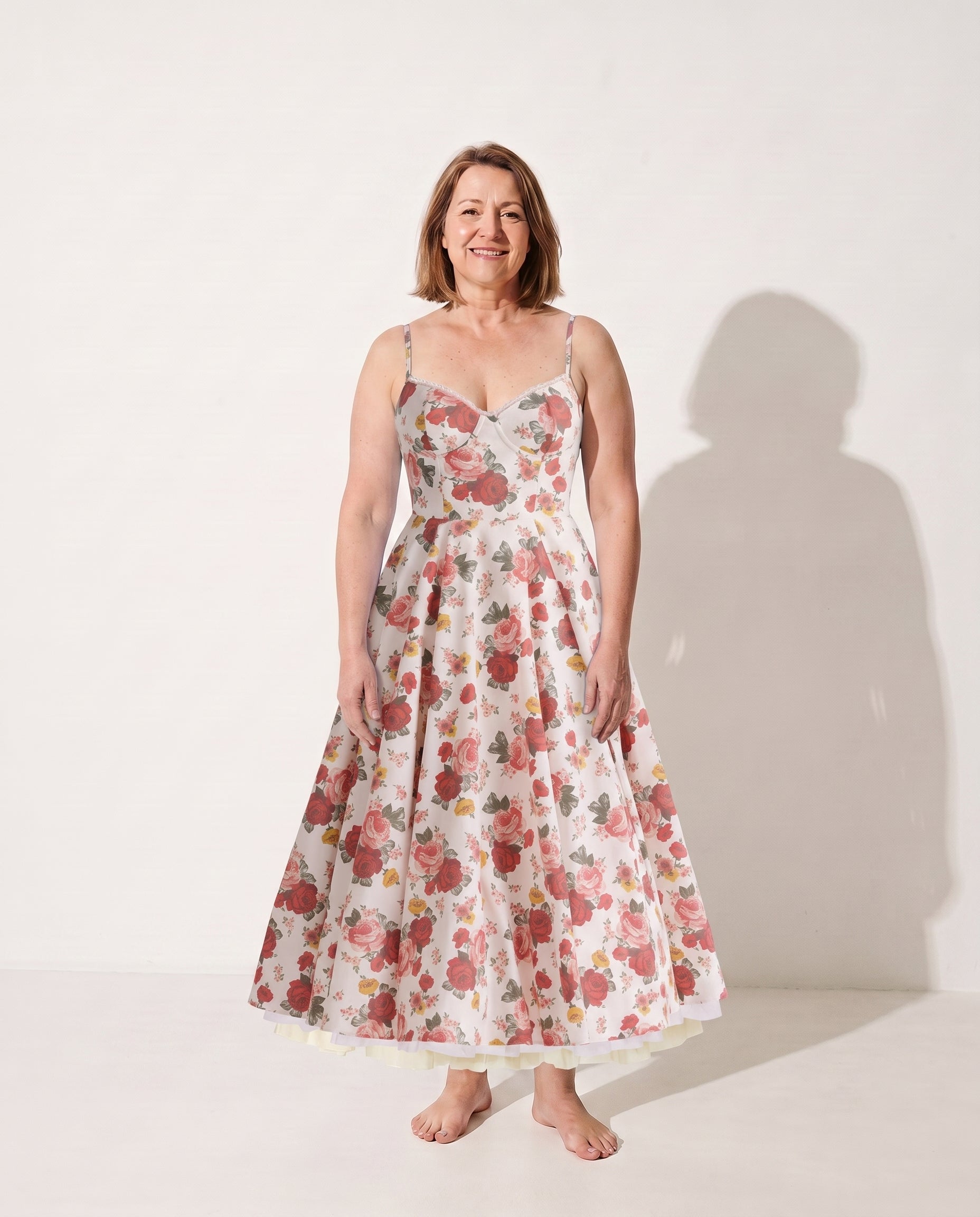 Katarina | Forever Unique Dresses Corset Midi Wedding Guest — Floral