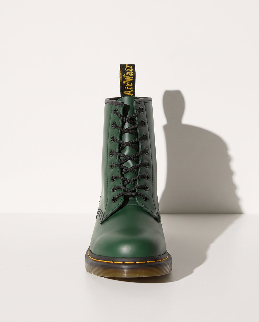 Violaine | Womens Leather Motorcycle Combat Boots Lace Up — Green