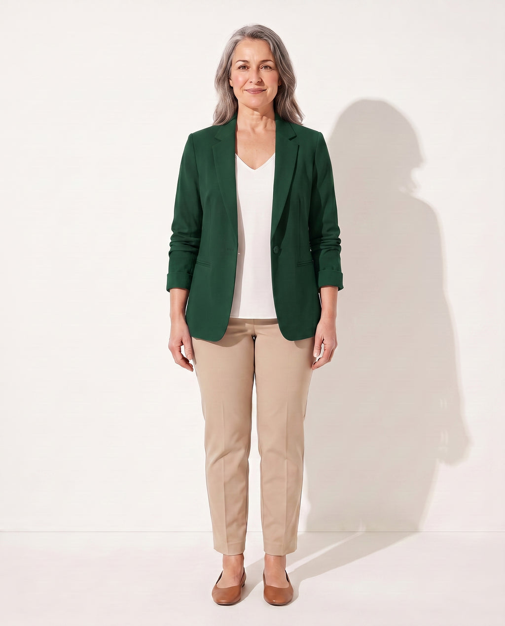 Thalia | Womens Velvet Blazer Tailored Slim Fit Jacket — Green