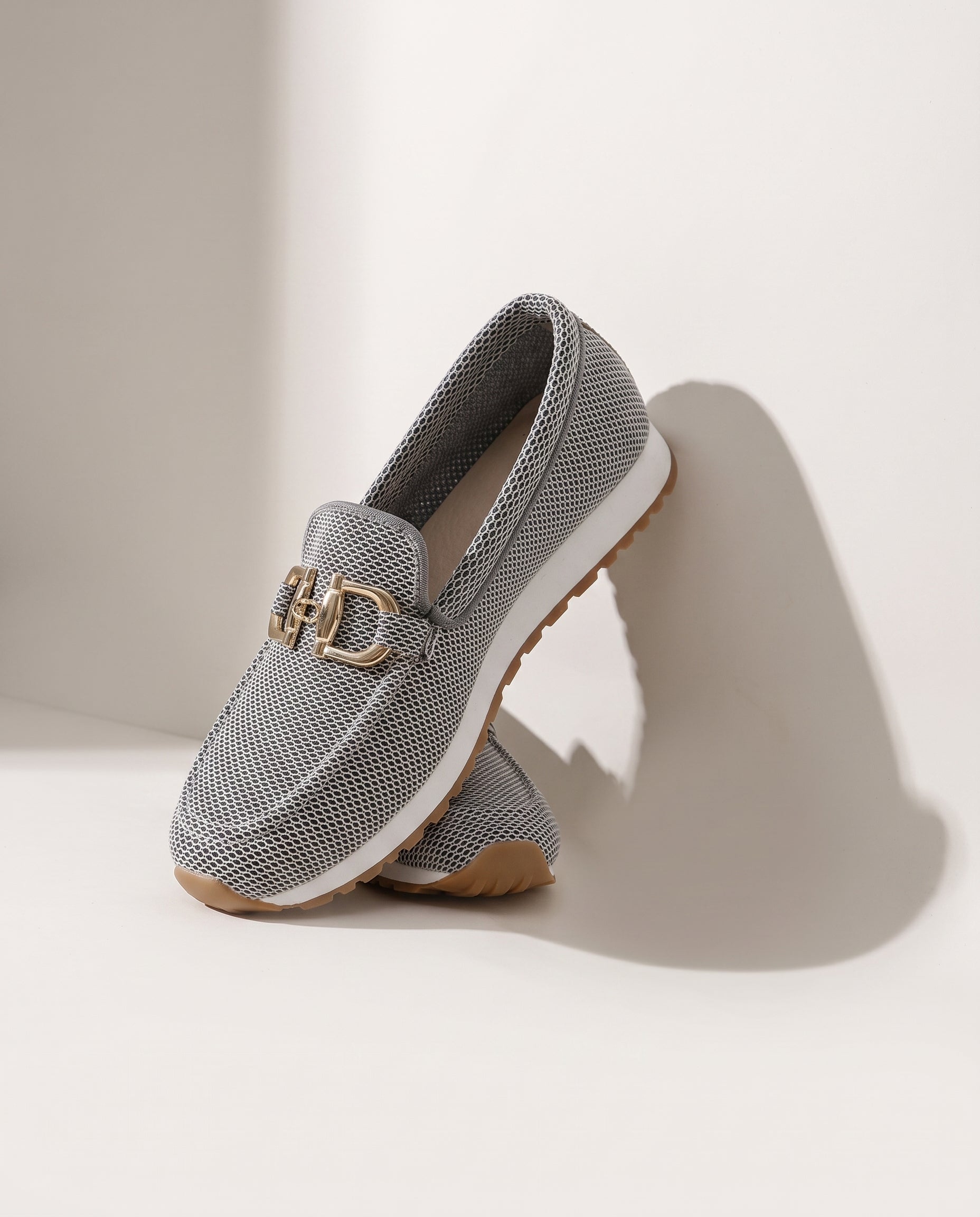 Josephine | Women's Heeled Loafers For Work & Weekend — Grey