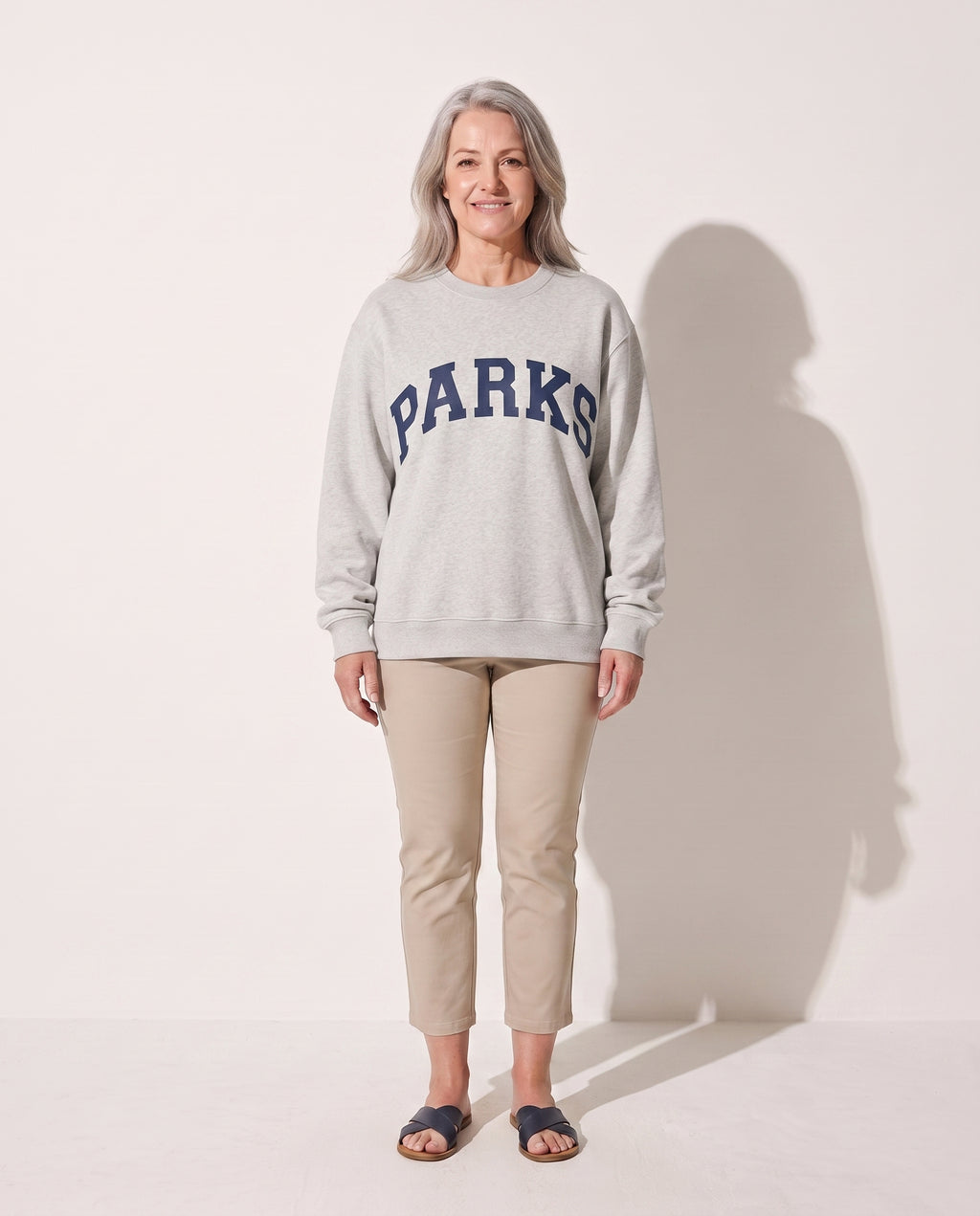 Cordelia | Women Varsity Jacket With Chenille Lettering — Grey with Navy Letters