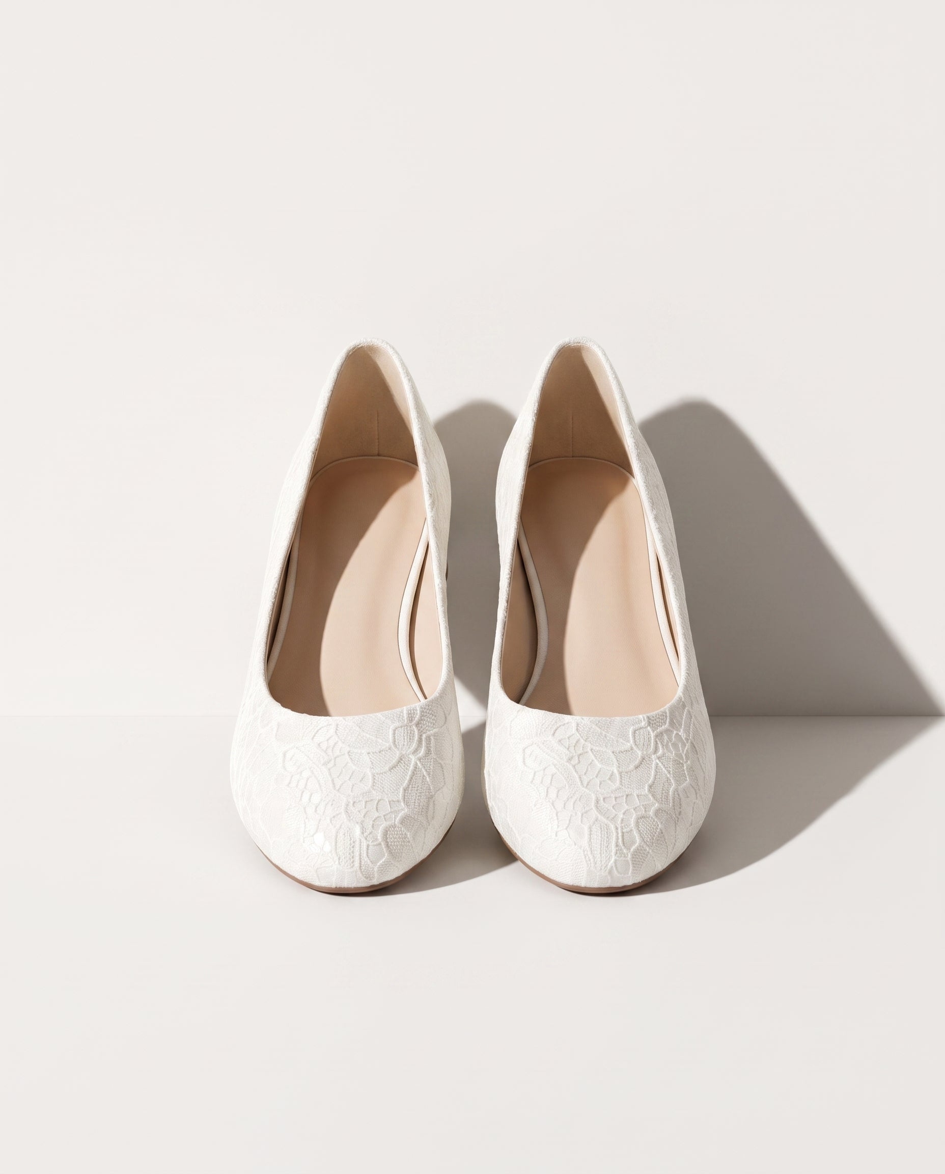 Henriette | Low Heel Lace Wedding Shoes In Five Timeless Shades — Ivory