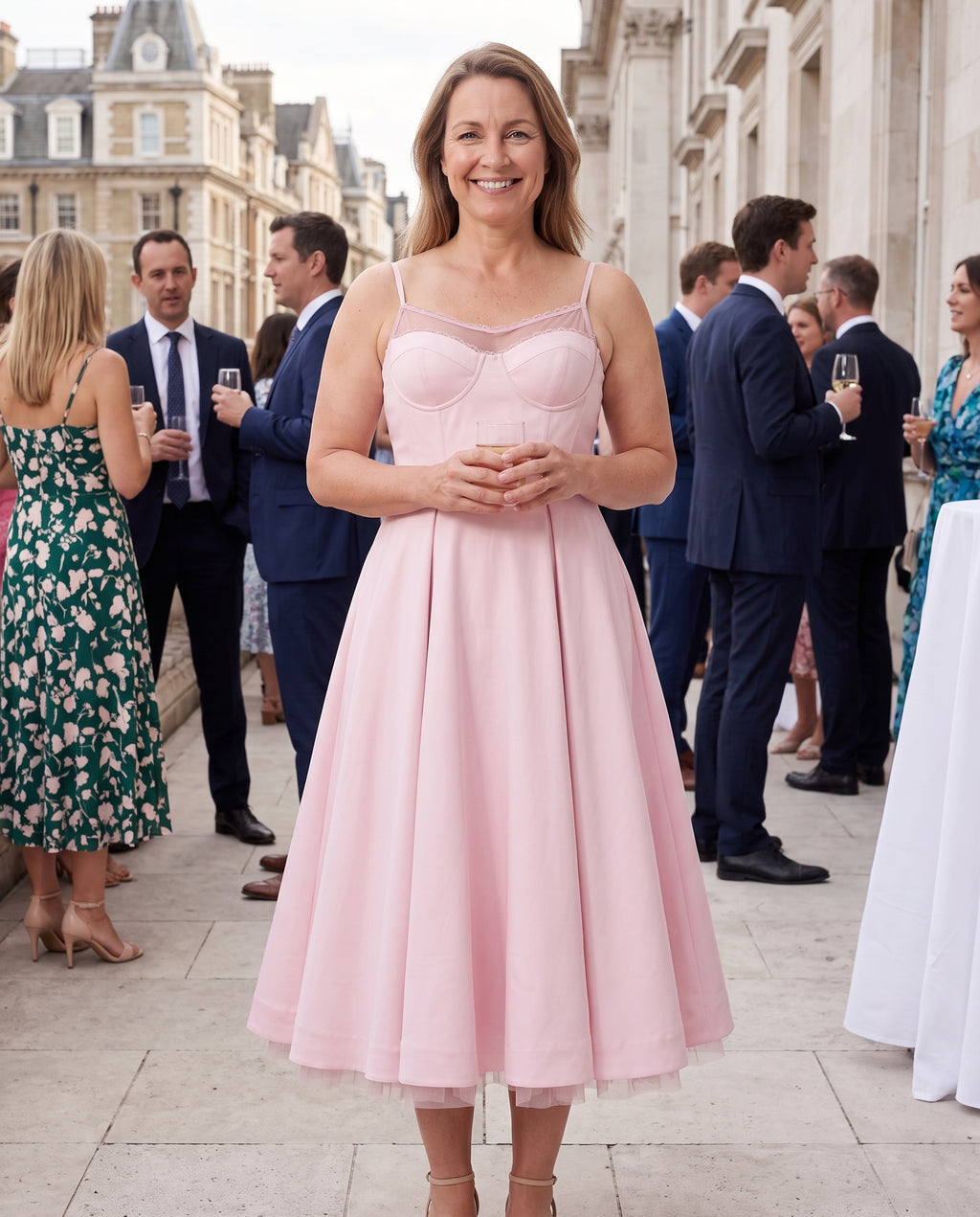 Fleur | Corset Bodice Midi Wedding Guest Dress — lifestyle
