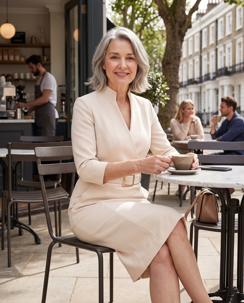Sabine | Women Long Sleeve Midi Dress For Work & Occasion Wear — lifestyle