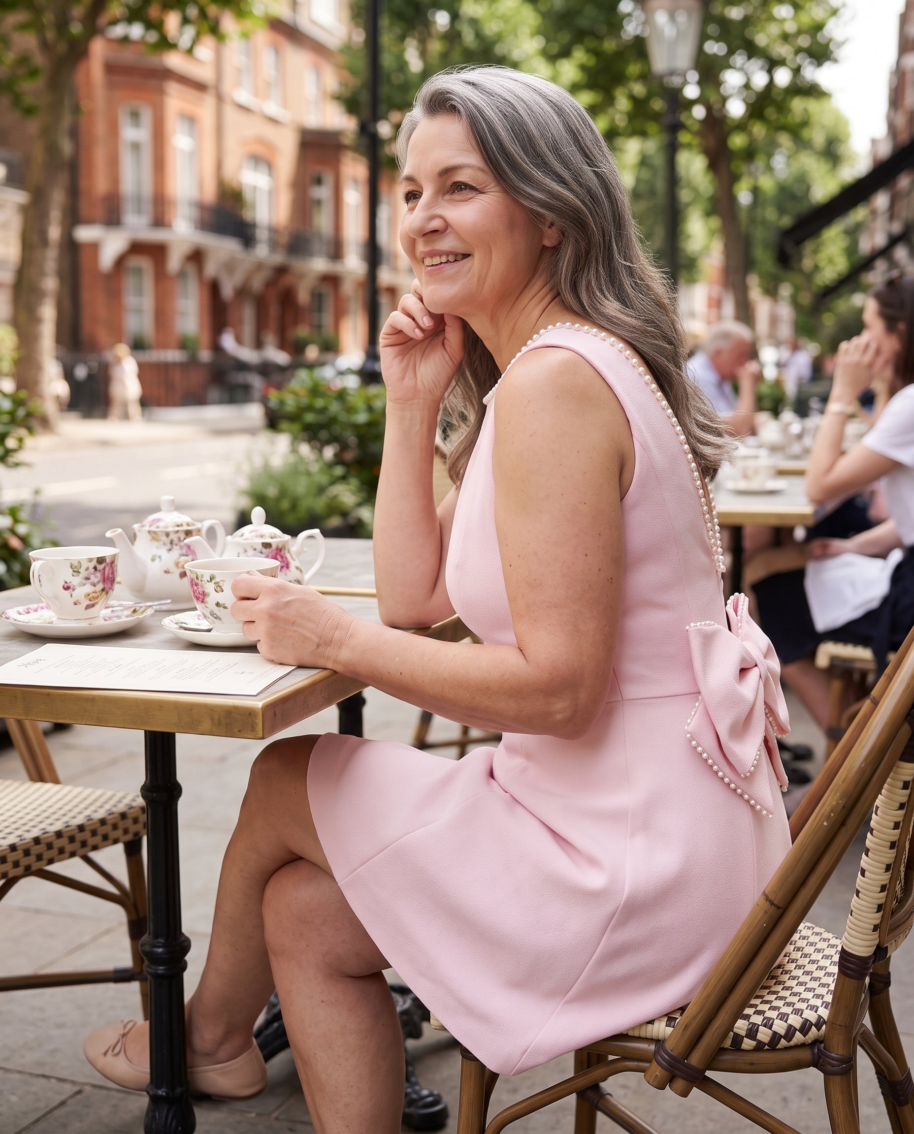 Giselle | Pearl Neckline Sculpted Mini Dress — lifestyle