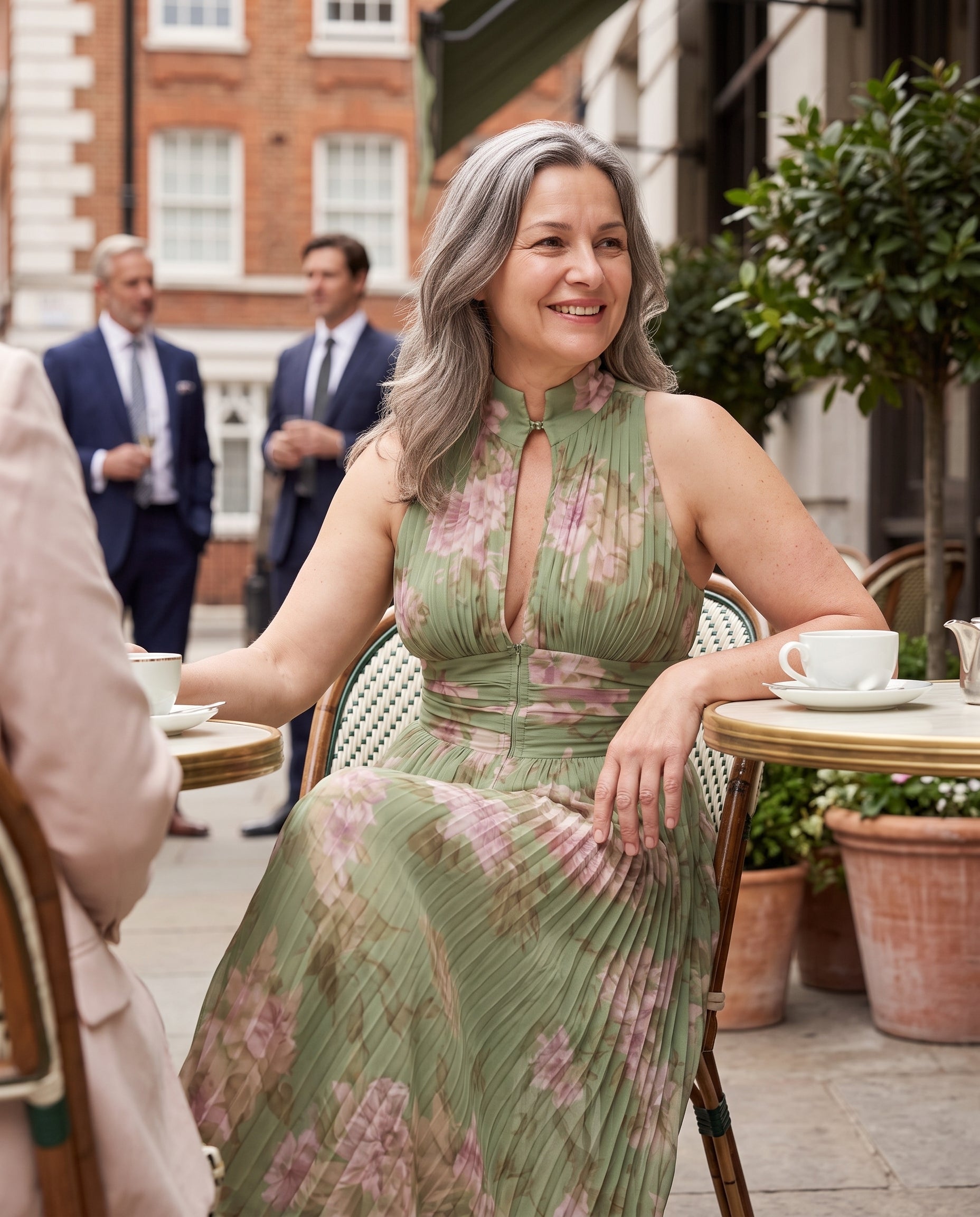 Hermione | Strapless Wide Leg Floral Chiffon Party Jumpsuit — lifestyle
