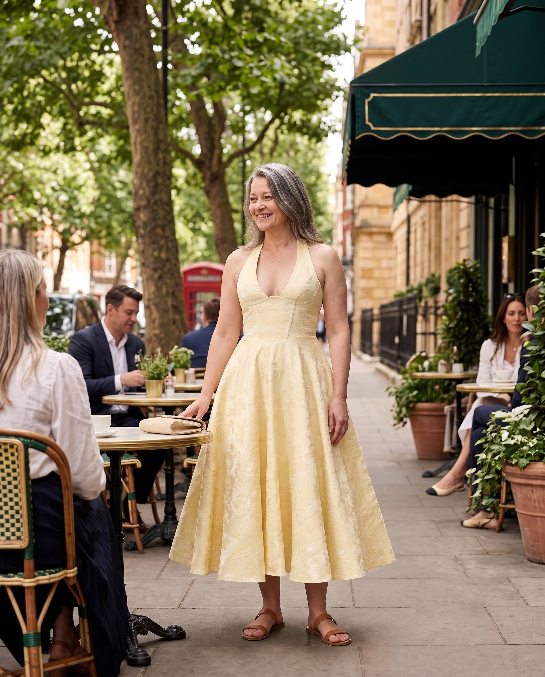 Honorine | Velvet Plunge Neck Midi Dress Occasion Fit Flare — lifestyle