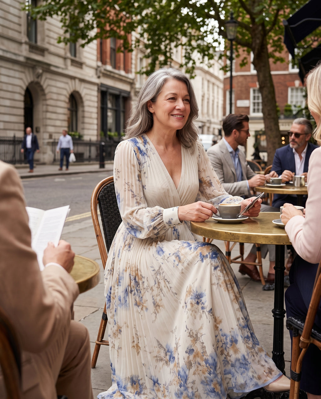 Floriane | Long Sleeve Floral Maxi Wedding Guest Dresses — lifestyle