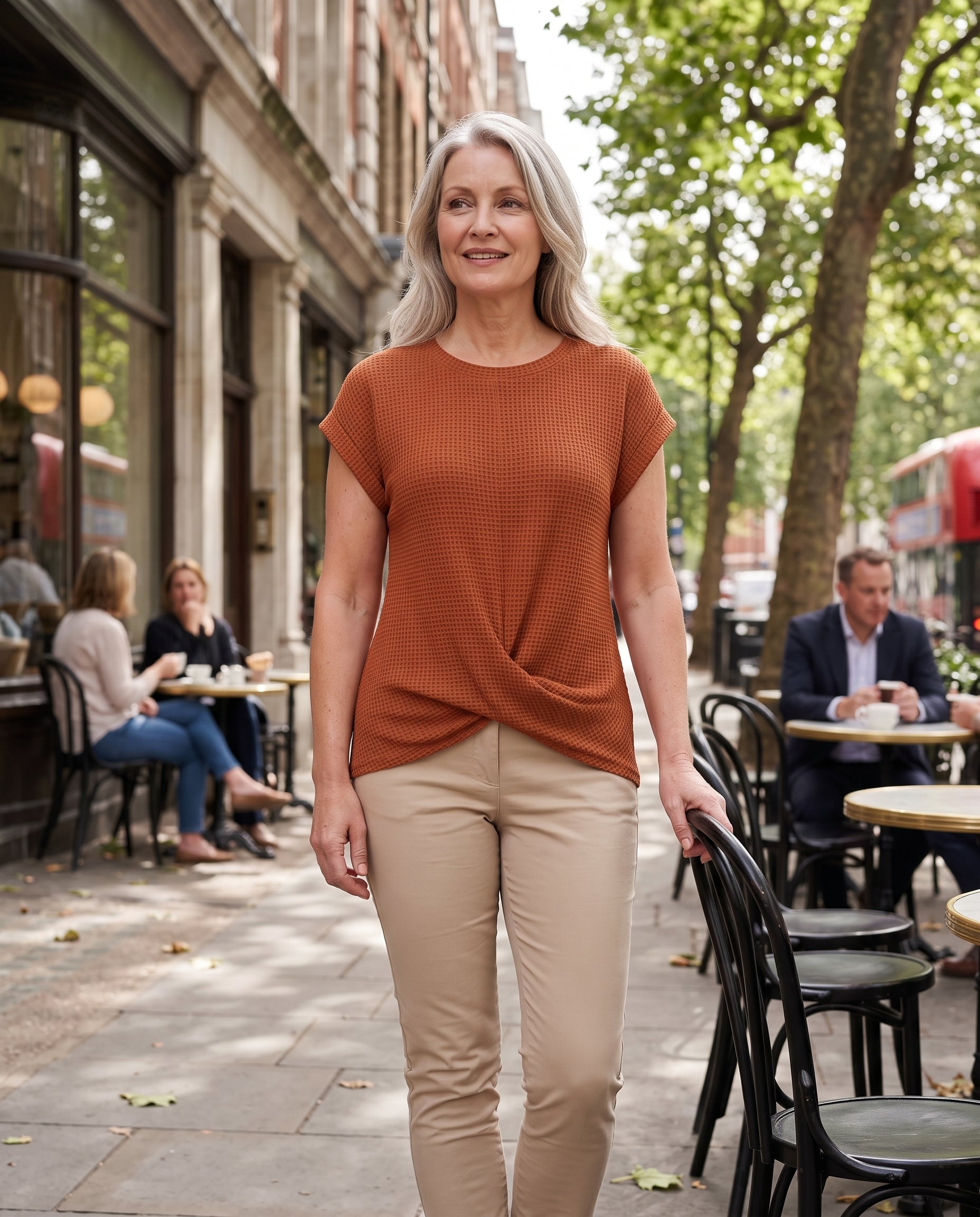 Persephone | Waffle Knit Sweater Tee Everyday Layering — lifestyle