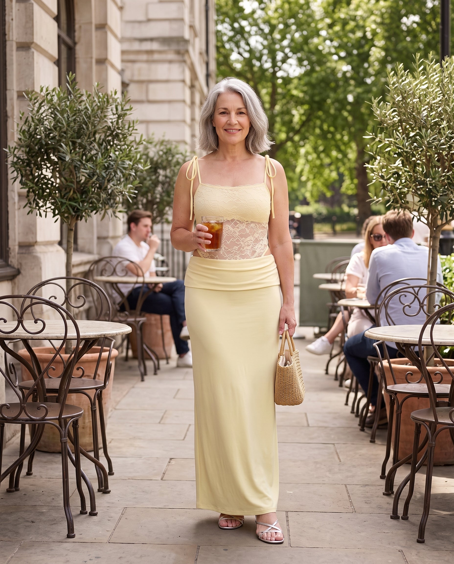 Edith | Red Lace Cut Out Maxi Dress Evening Occasion — lifestyle