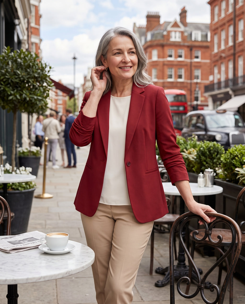 Thalia | Womens Velvet Blazer Tailored Slim Fit Jacket — lifestyle