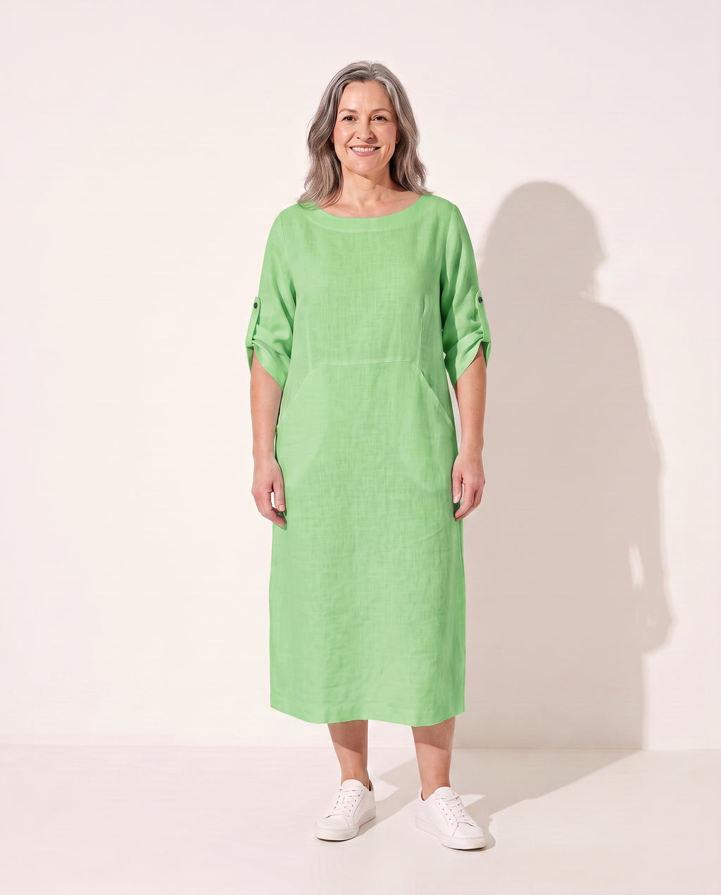 Coralie | Black Evening Dress Draped A-Line Silhouette — Light Green