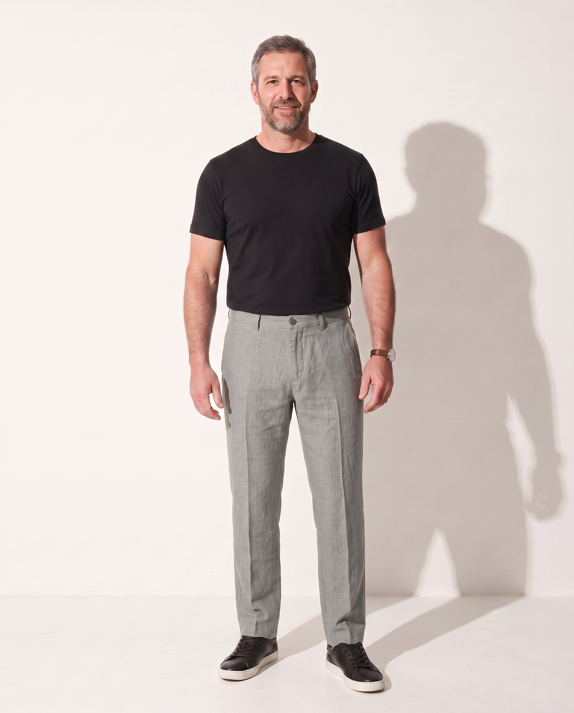 Killian | Mens Tailored Slim Pants Spring Summer Smart Casual — Light Grey