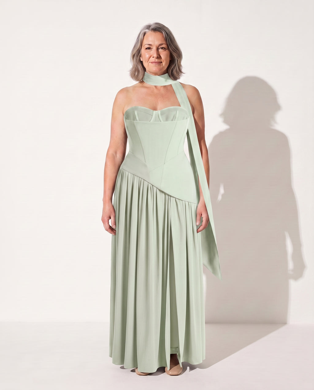 Floriane | Plus Size Special Occasion Dresses Corset Maxi — Mint