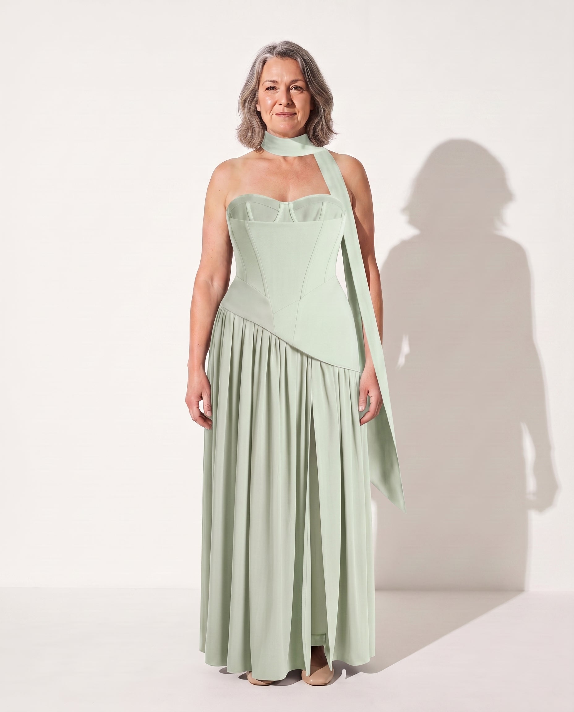 Floriane | Plus Size Special Occasion Dresses Corset Maxi — Mint