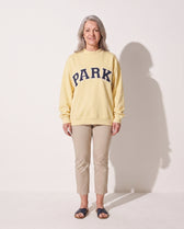 Pastel Yellow with Navy Letters