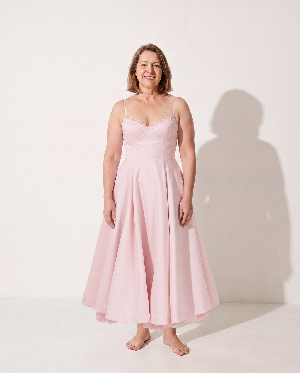 Katarina | Forever Unique Dresses Corset Midi Wedding Guest — Pink