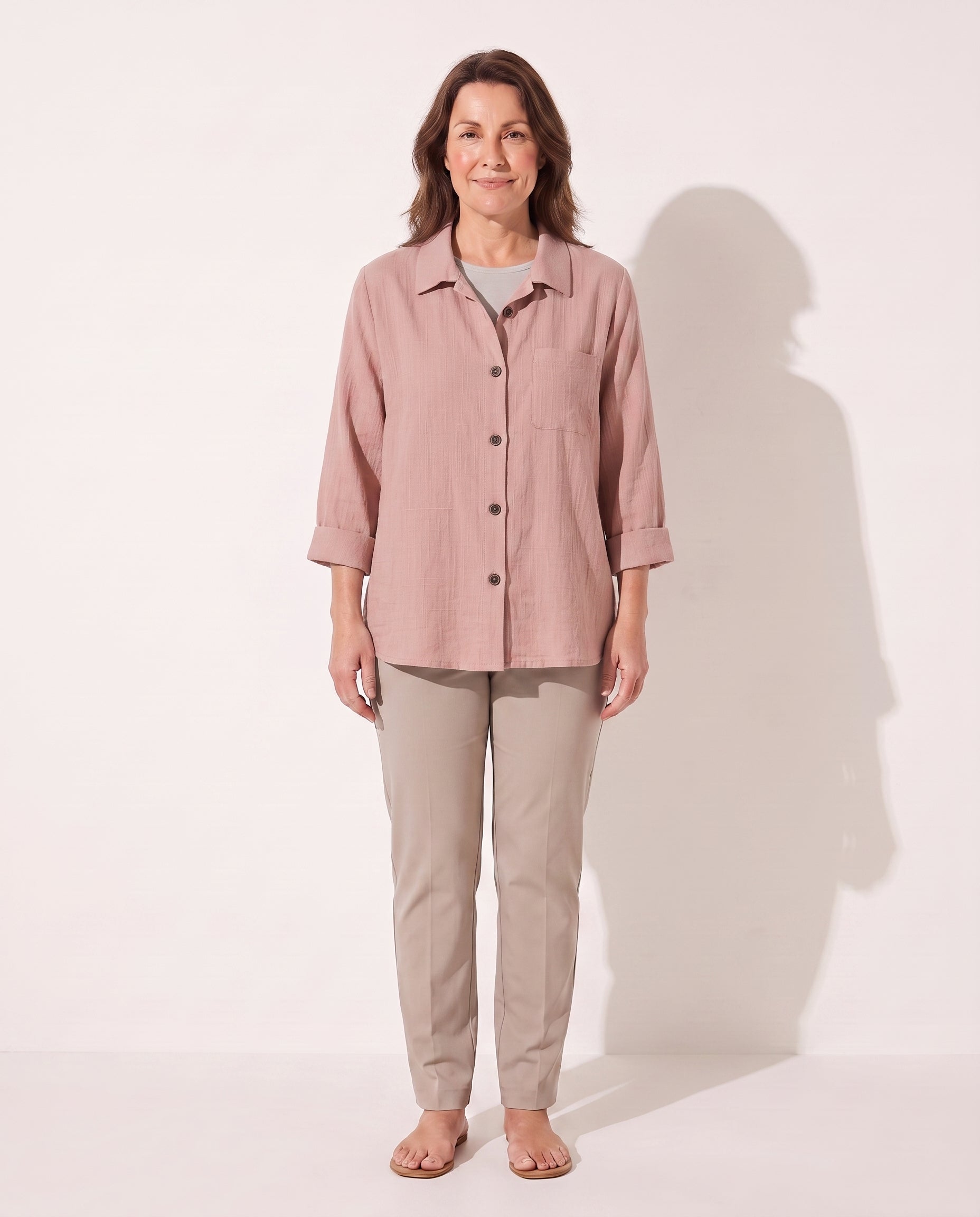 Henriette | Lightweight Button Front Jackets For Women — Pink