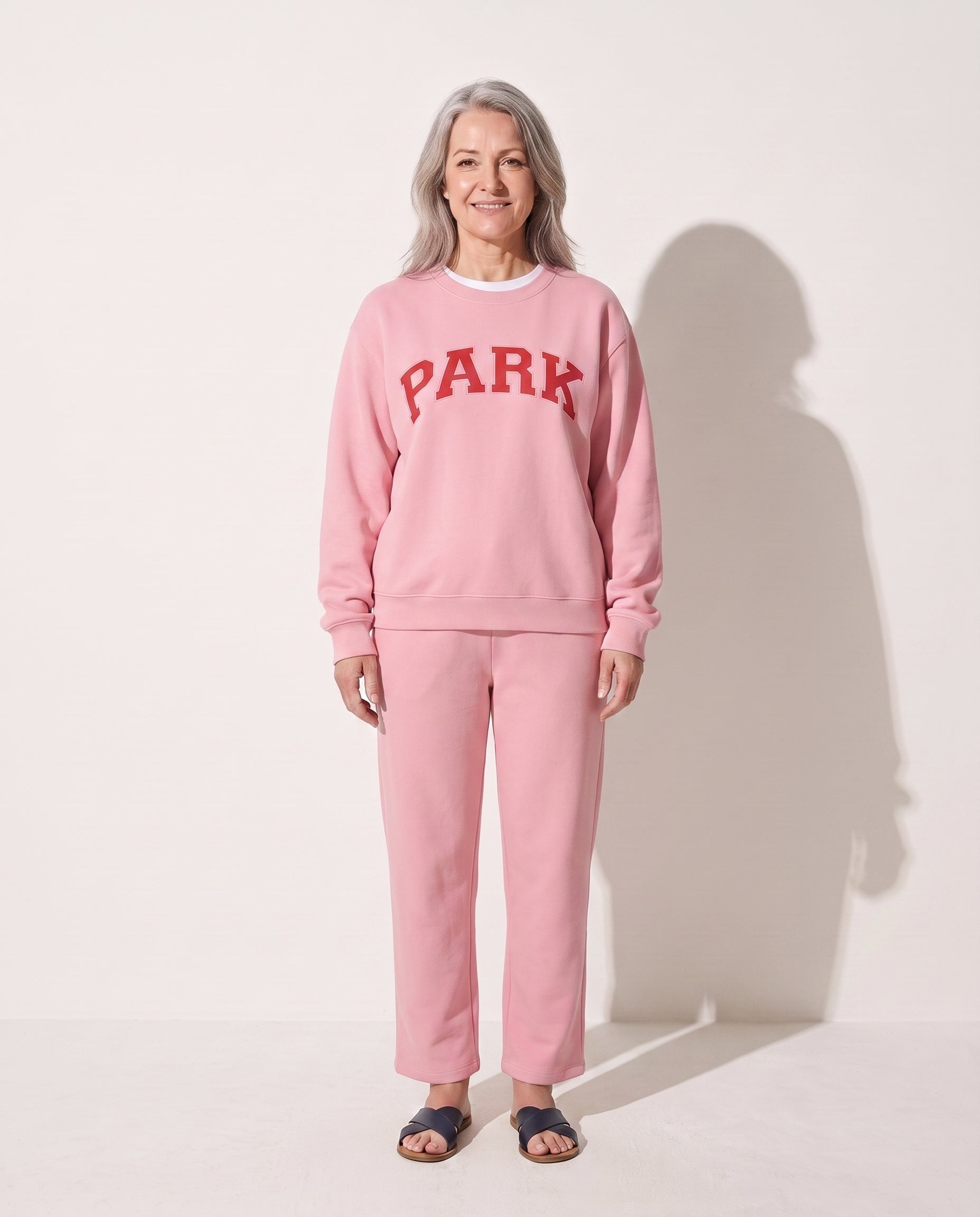 Cordelia | Women Varsity Jacket With Chenille Lettering — Pink with Red Letters