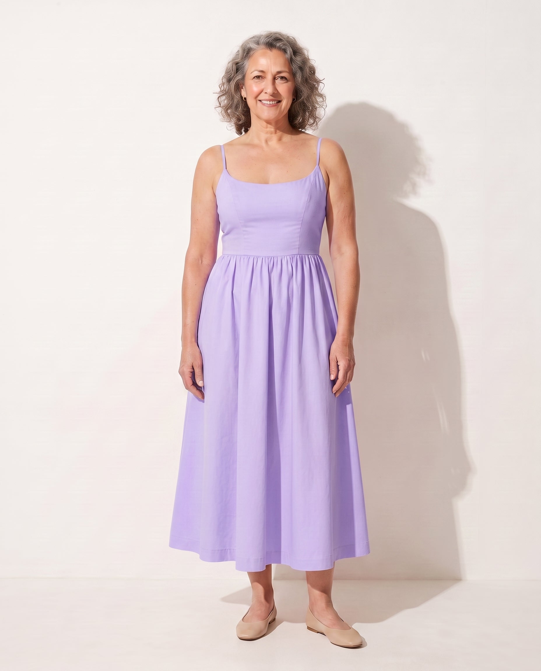 Rosanna | Strappy Scoop Neck Evening Dresses Midi — Purple