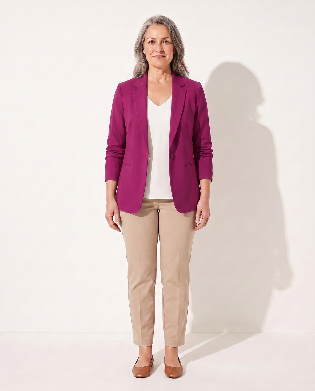 Thalia | Womens Velvet Blazer Tailored Slim Fit Jacket — Purple