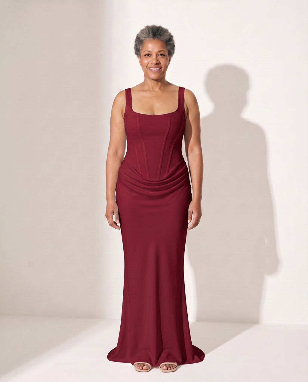 Octavia | Plus Size Special Occasion Dresses Corset Maxi — Red
