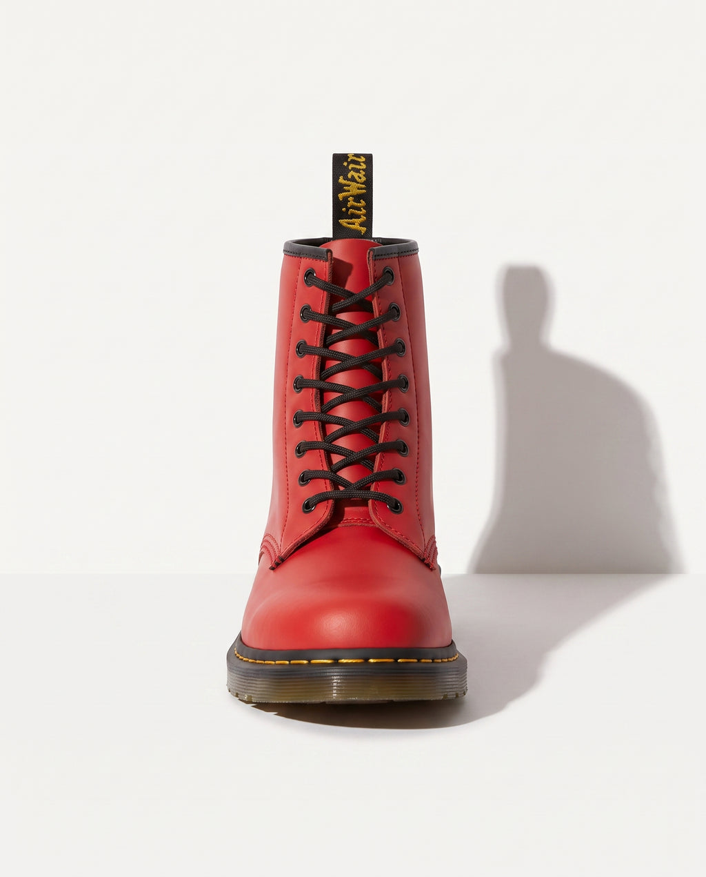 Violaine | Womens Leather Motorcycle Combat Boots Lace Up — Red