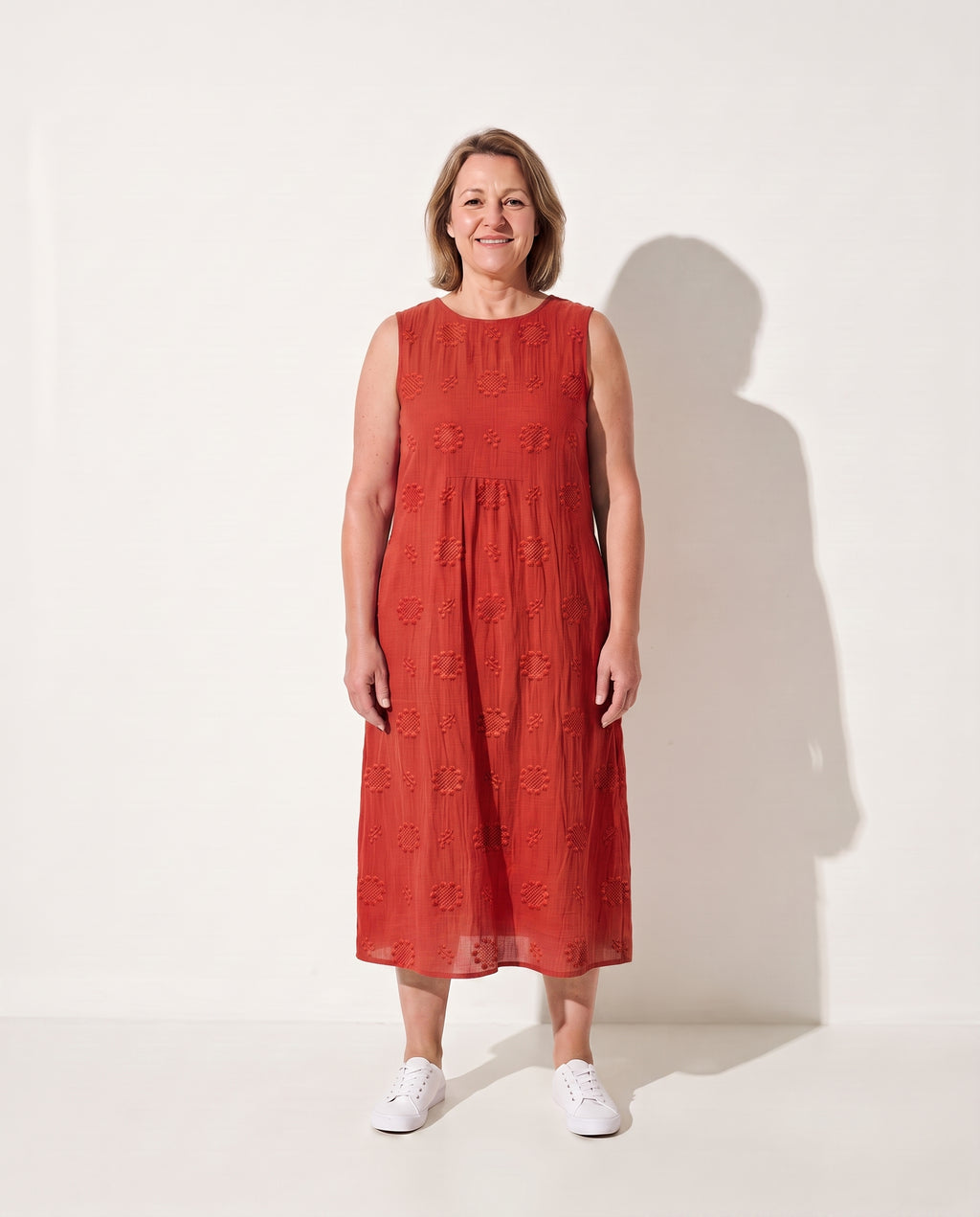 Eloise | Elegant Embroidered Dresses For Women With Pockets — Red