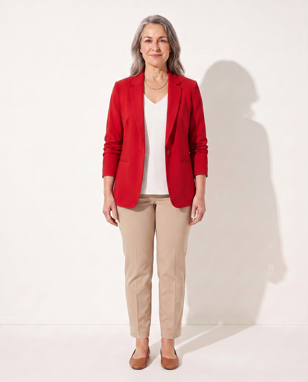 Thalia | Womens Velvet Blazer Tailored Slim Fit Jacket — Red