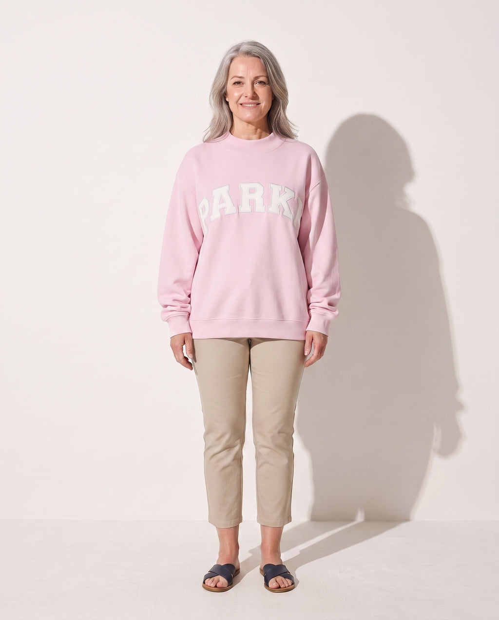 Cordelia | Women Varsity Jacket With Chenille Lettering — Soft Pink with White Letters