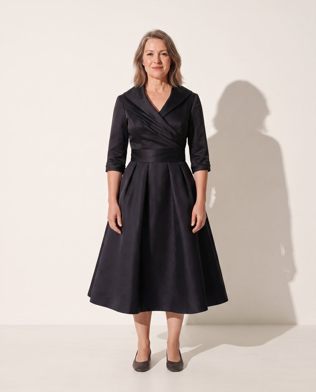 Mathilde | Women's Formal Midi Dress for Evening Occasions — voorkant