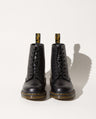 Violaine | Womens Leather Motorcycle Combat Boots Lace Up