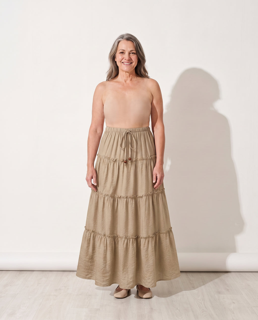 Helena | Bohemian Pleated Maxi Dresses For Summer Occasions — voorkant