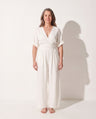 Hermione | Wide Leg Casual Jumpsuit With Cinched Waist Detail