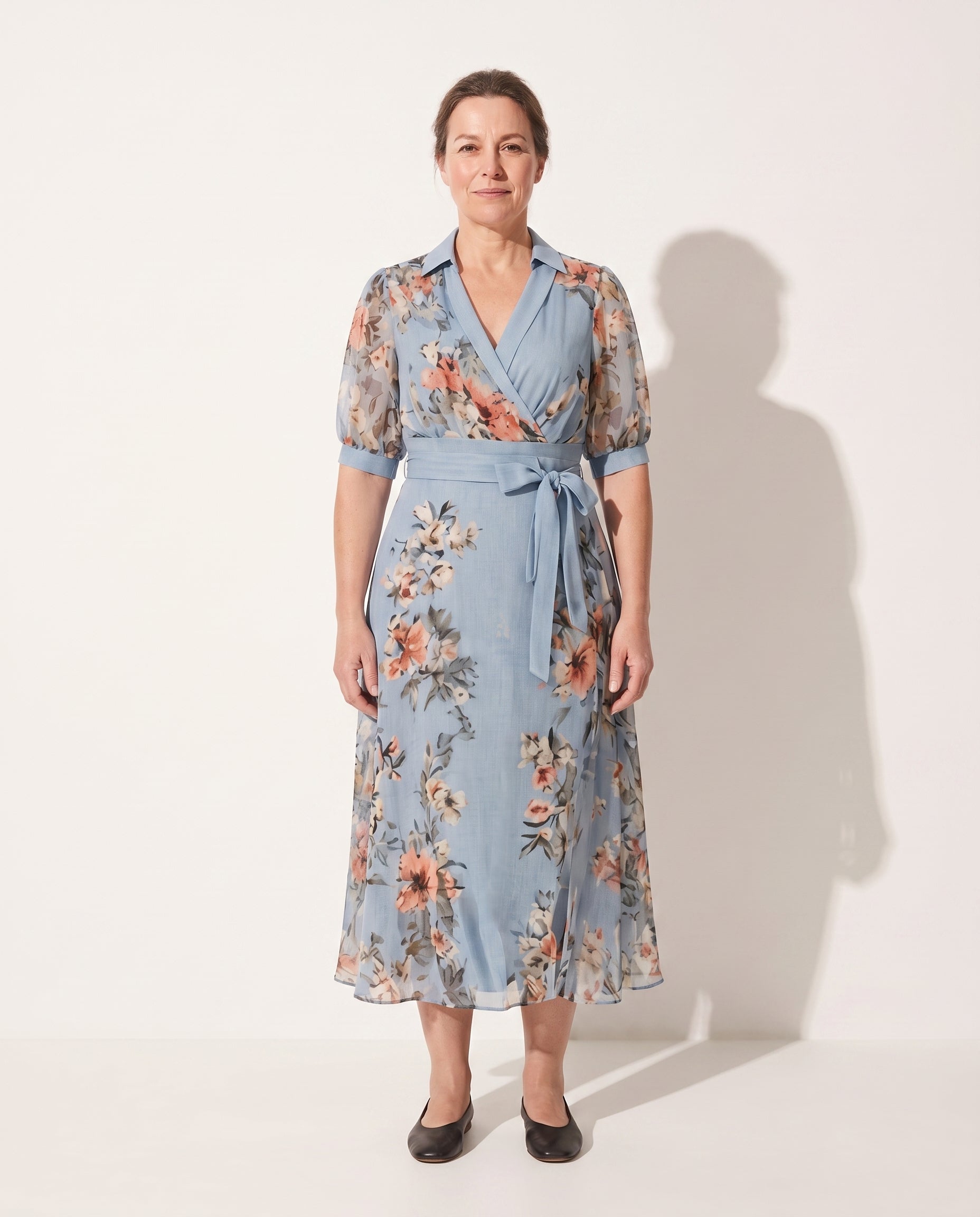 Sabine | Floral Bridesmaid Dresses Flowing Maxi Wedding Guest — voorkant