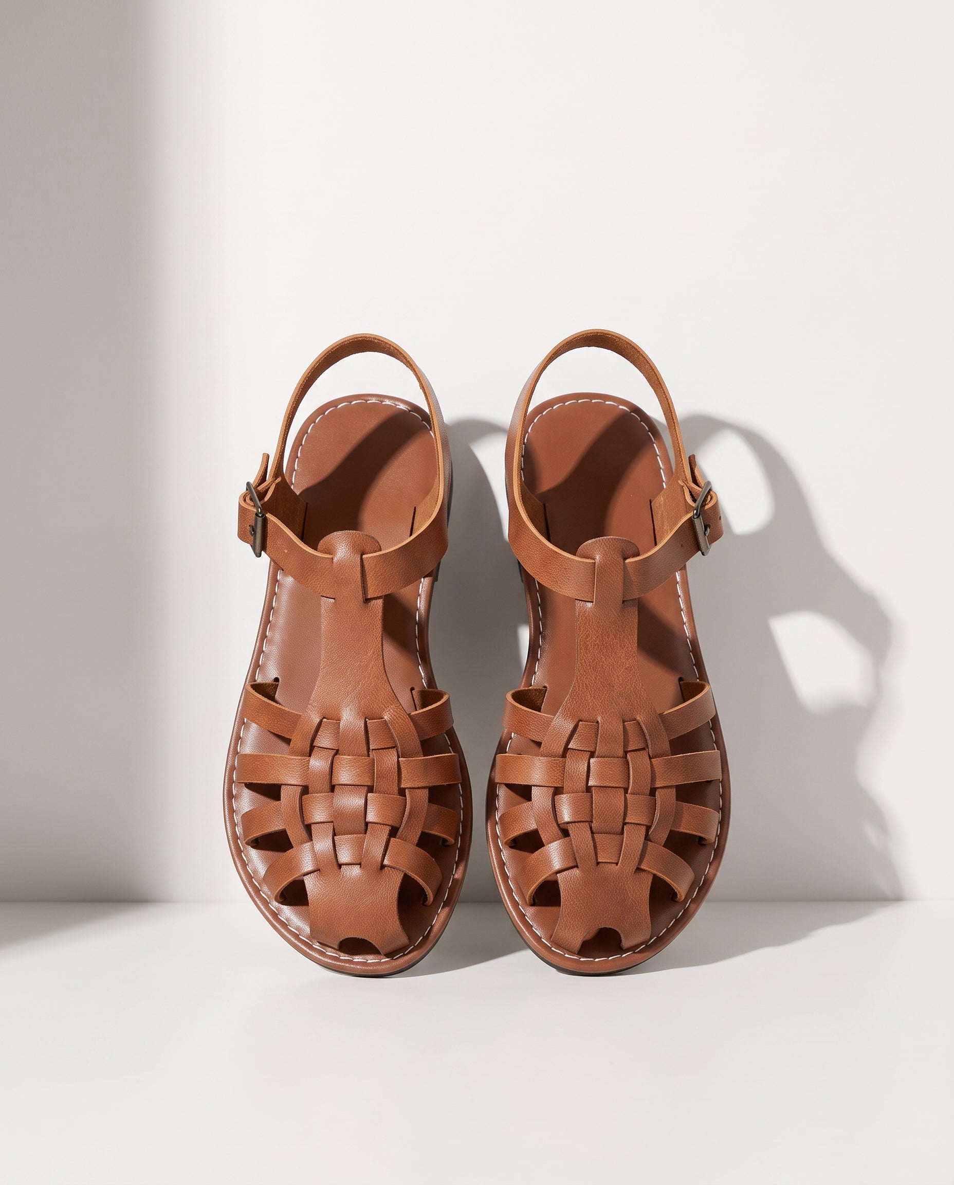 Georgiana | Boho Woven Fisherman Wedding Shoes Closed Toe Flats — voorkant
