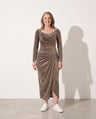 Ophelia | Women's Brown Blush Formal Midi Dress