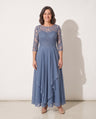 Aurelia | Embroidered Lace Midi Wedding Guest Dress