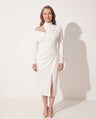 Romilly | Ruched One Shoulder Midi Wedding Guest Dress