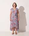 Honorine | Floral Print Maxi Dress Grey Wedding Guest Occasion