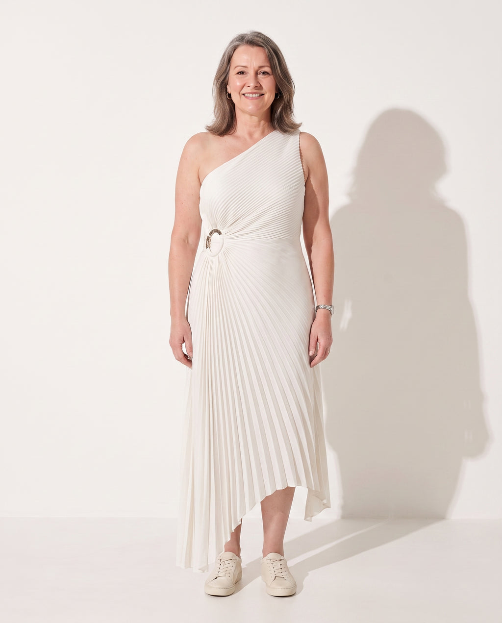 Fenella | Long Sleeve Wedding Guest Dresses Maxi Occasion Gown — voorkant