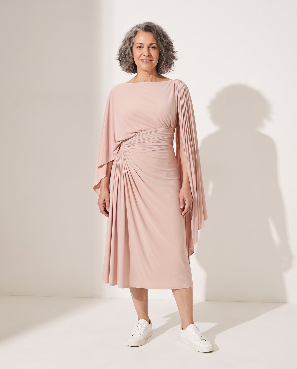 Eloise | Wrap Maxi Dress With Draped Sleeve For Evenings — voorkant
