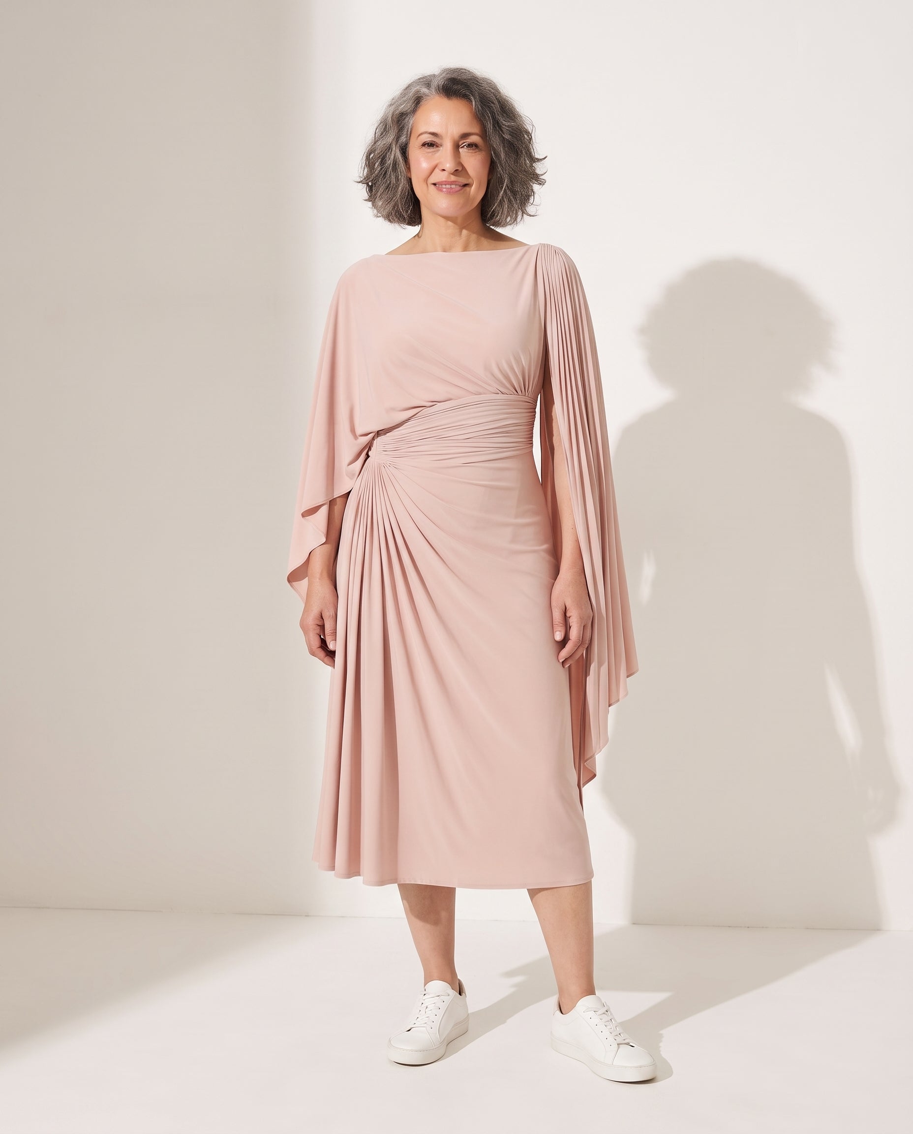 Eloise | Wrap Maxi Dress With Draped Sleeve For Evenings — voorkant