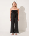 Verena | Strapless Wide Leg Linen Bandeau Jumpsuit